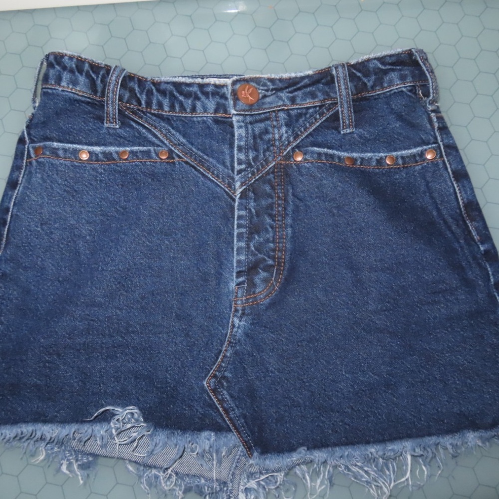 One Teaspoon Blue A-Line Skirt